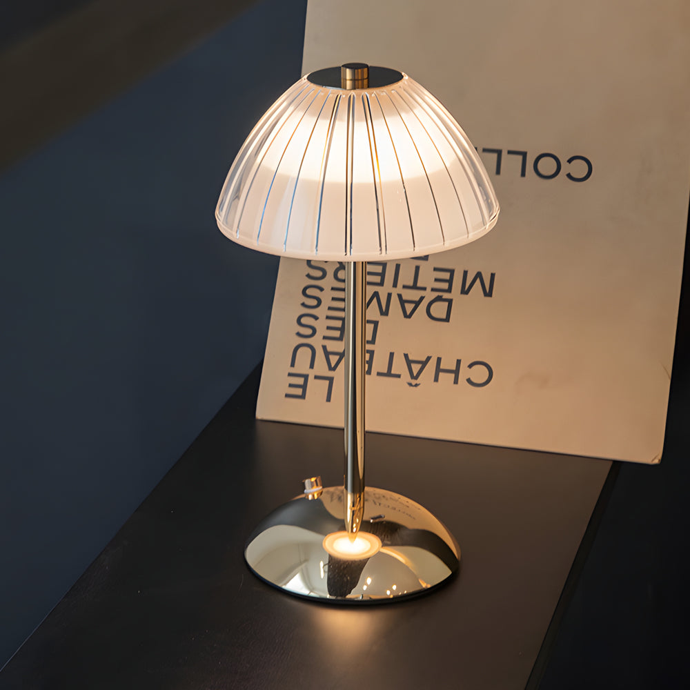 Modern Nordic Brushed Brass Rechargeable Table Lamp with Touch Sensor Dimmable LED