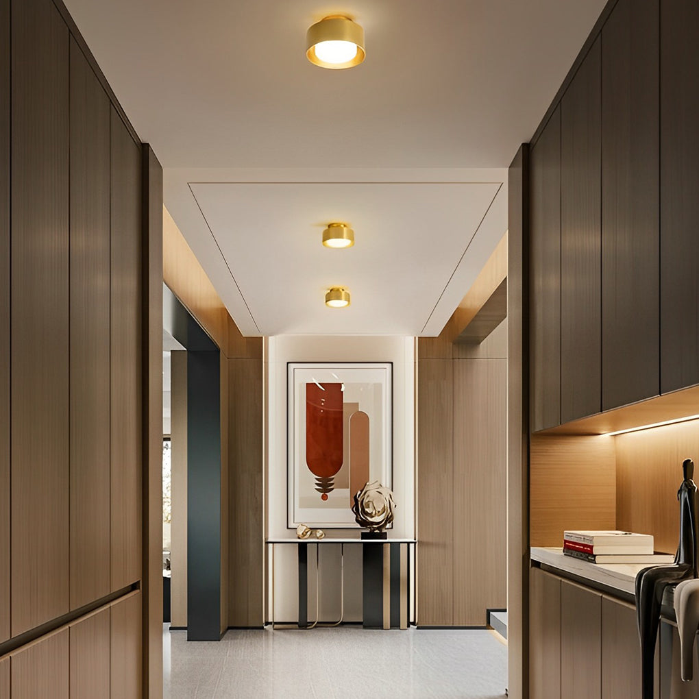Modern Minimalist Round Aluminum LED Flush Mount Ceiling Lamp for Corridors and Entrances
