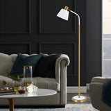 Modern 62 Inch Adjustable Metal Reading Floor Lamp with Rotatable Cone Shade and LED Bulb