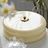 Modern Nordic Round Glass Drum LED Ceiling Light Fixture with Three Step Dimming Control