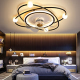 Modern Dimmable LED Nordic Ceiling Fan Light with Quiet Motor and Remote Control for Bedroom Study