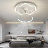 Modern 20 Inch Bladeless Ceiling Fan with 360 Degree Oscillating LED Light and Remote Control