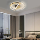 Modern Gold Round LED Ceiling Light with Three Step Dimming for Bedroom and Study