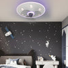 Low Profile Flush Mount Ceiling Fan with Round Acrylic Light and 3 Color Dimming