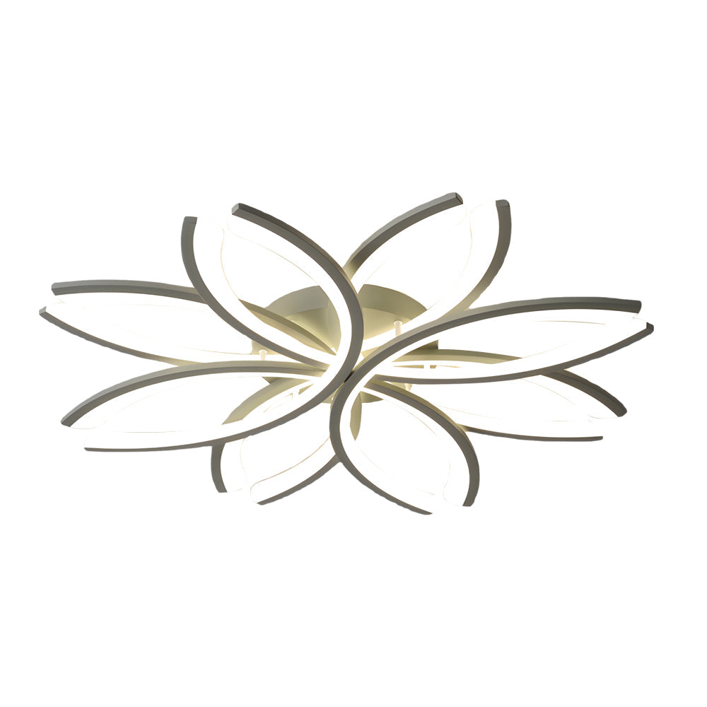 Modern Flower Shaped Acrylic LED Ceiling Light Dimmable Flush Mount Fixture for Bedroom and Living Room