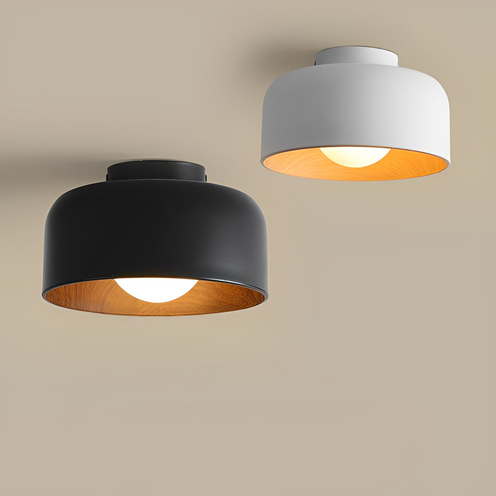 Modern Nordic Bowl Shaped LED Ceiling Light Minimalist Flush Mount Lighting for Aisle and Bedroom