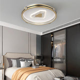 Geometric Circular LED Flush Mount Ceiling Light with Crystal Accents and 3 Step Dimming