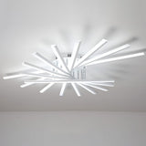 Modern Nordic Creative Strip LED Ceiling Light White Dimmable Flush Mount Chandelier
