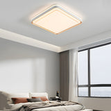 Modern Rectangular LED Flush Mount Ceiling Light Dimmable Gold Geometric Fixture for Living Room