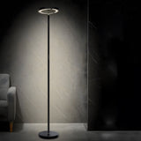 Modern 66 Inch RGB LED Torchiere Floor Lamp with Remote and App Control for Living Room Black
