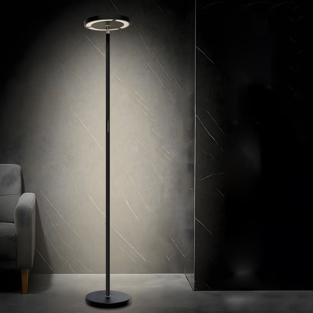 Modern 66 Inch RGB LED Torchiere Floor Lamp with Remote and App Control for Living Room Black