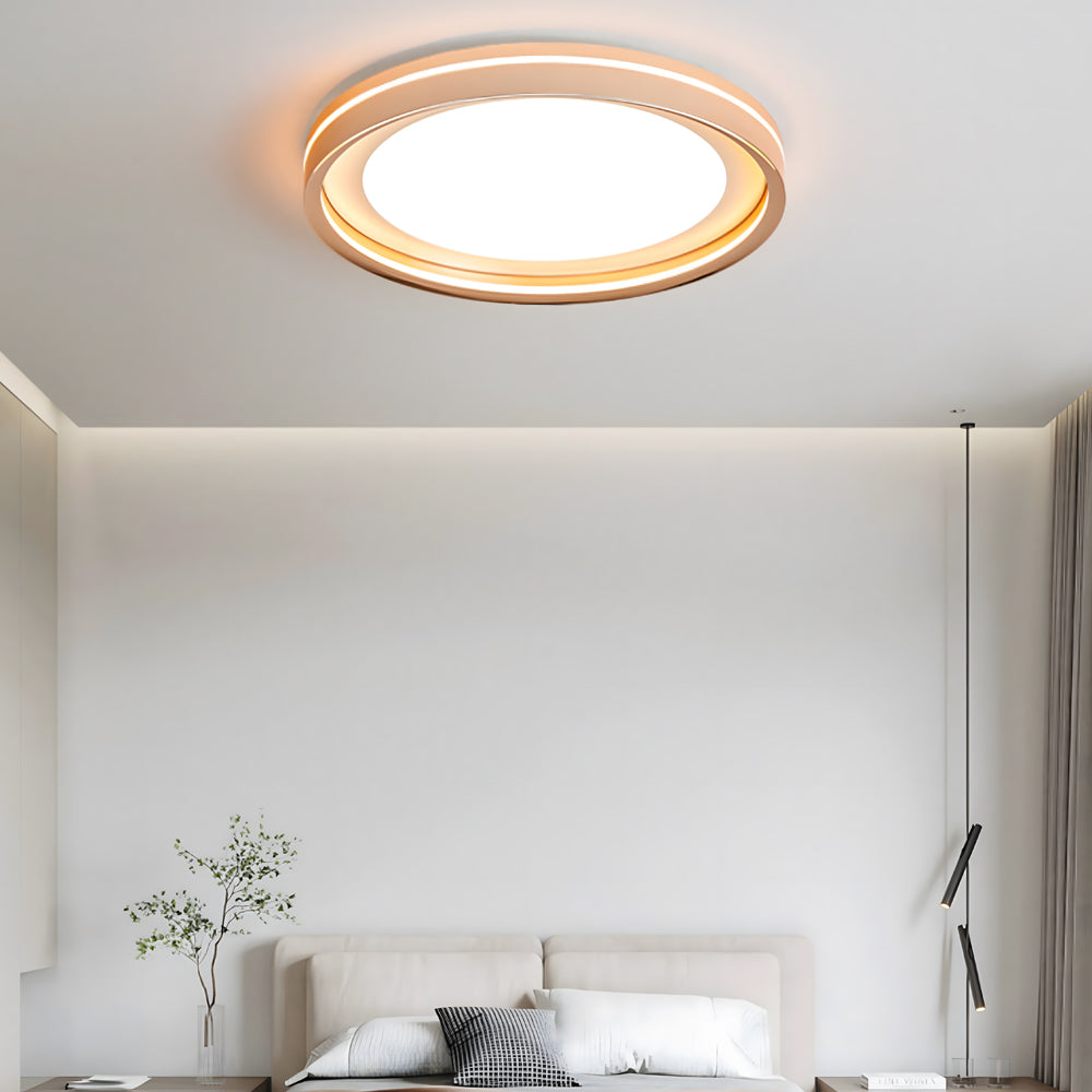 Modern Layered Ring Flush Mount LED Ceiling Light with 3 Color Temperature Dimming