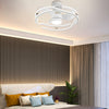 24 Inch Modern Flush Mount Ceiling Fan with Dimmable LED Light and Remote Control