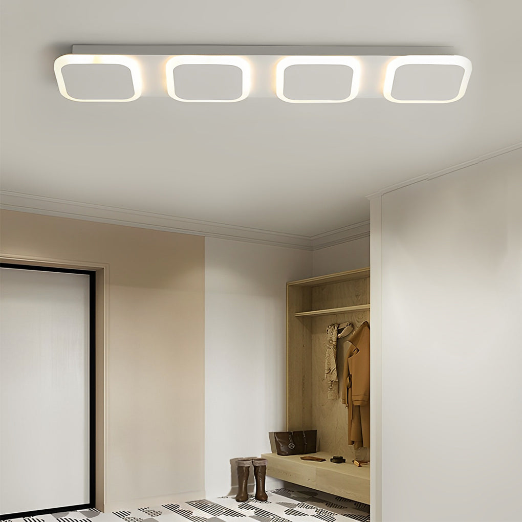 Modern Geometric LED Flush Mount Ceiling Light Minimalist Round and Square Metal Fixture