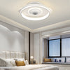 Modern Smart Bladeless Ceiling Fan with Dimmable LED Light and Air Sterilization Filter in White