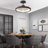 Modern Wood LED Bladeless Ceiling Fan with 3 Step Dimming and Smart App Control