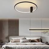 Modern Black Round Adjustable LED Ceiling Light with 3 Step Color Dimming for Bedroom