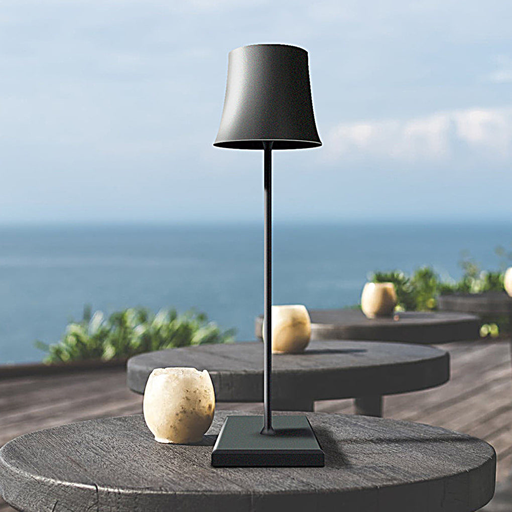 15 Inch Cordless Rechargeable LED Table Lamp Modern Metal Desk Light for Living Room and Patio