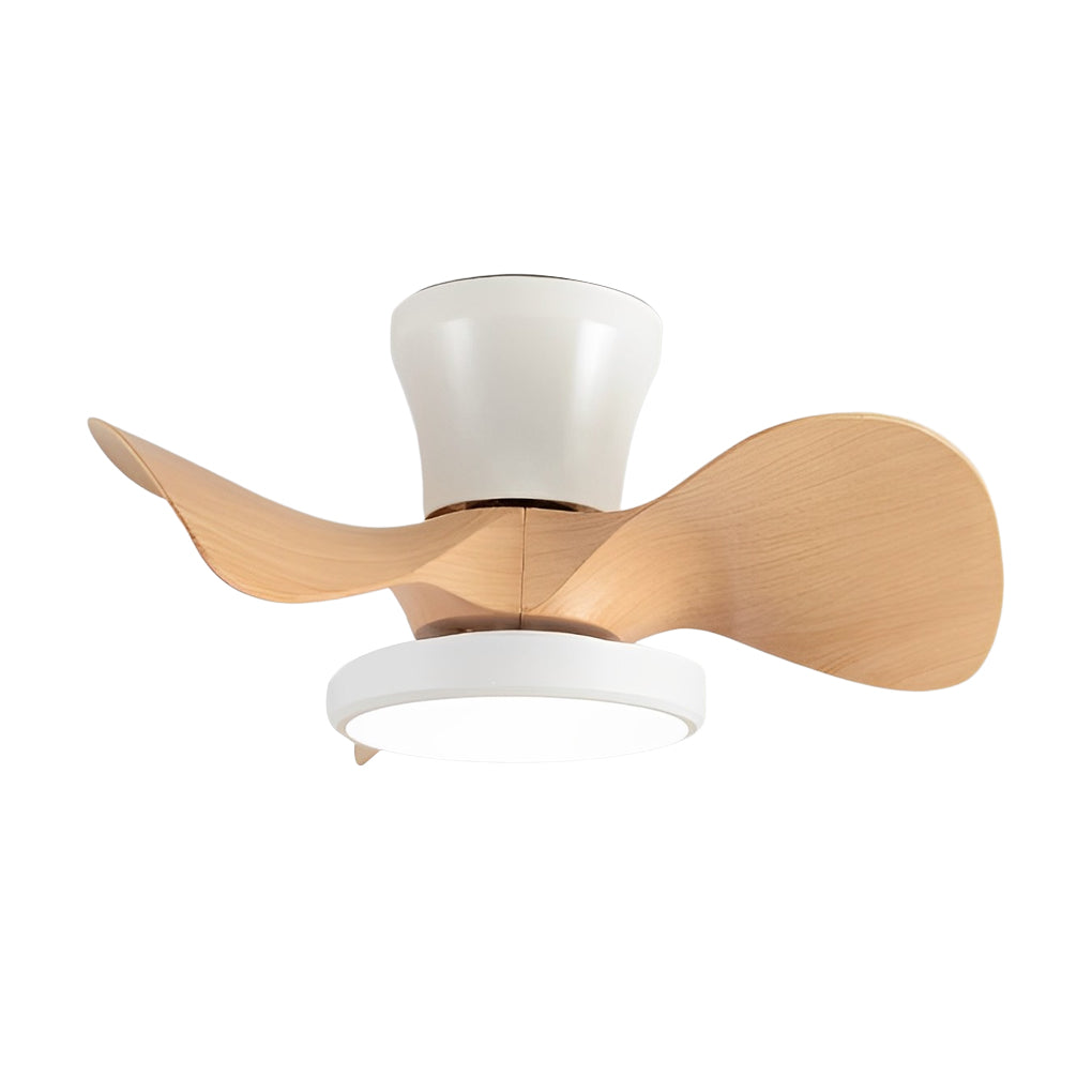 Modern 3 Blade LED Ceiling Fan with Remote Dimmable Light and Quiet Inverter Motor for Bedroom