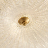 Elegant Copper Glass Petal LED Flush Mount Ceiling Lamp with 3 Step Dimming