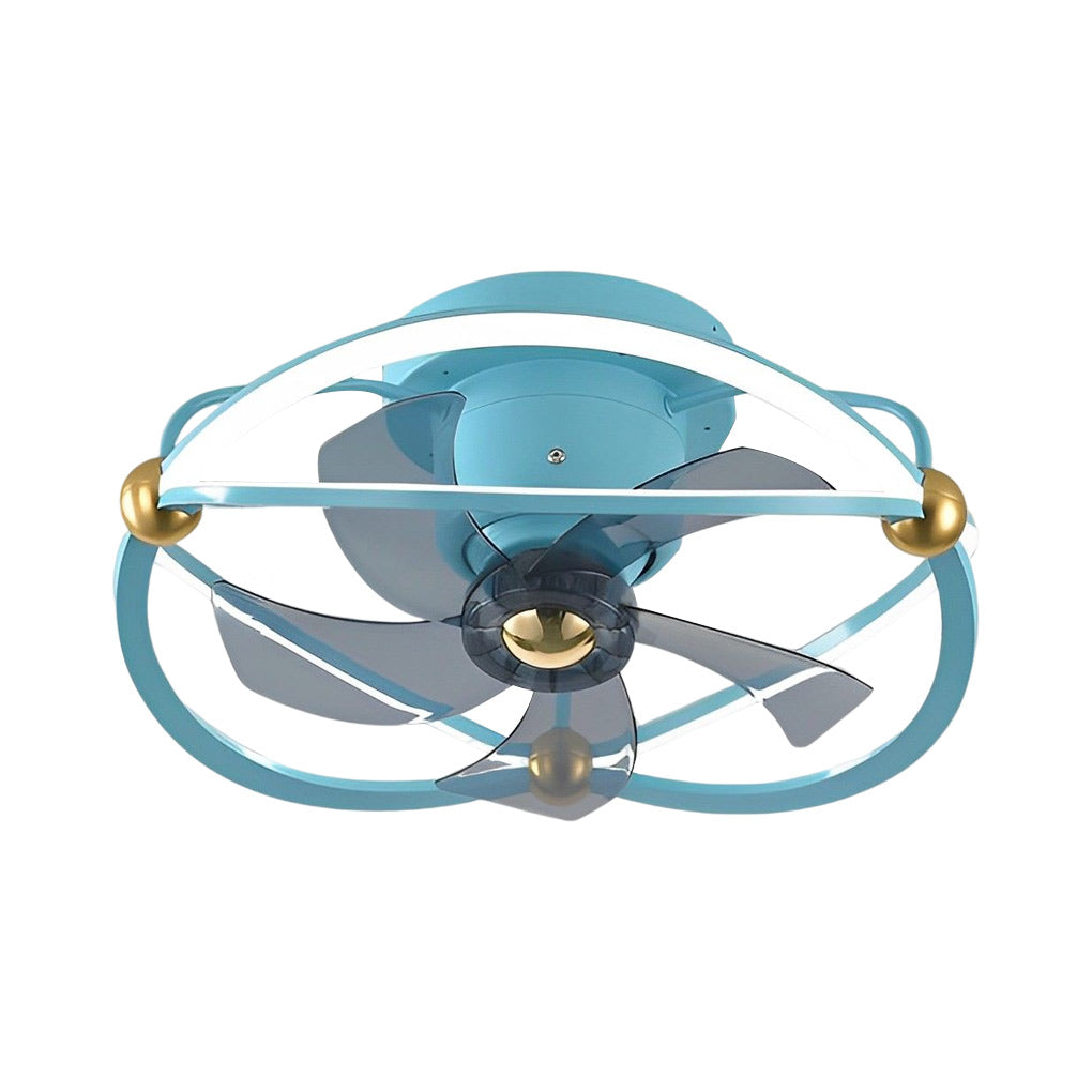Modern Bladeless Ceiling Fan with Dimmable LED Light and Remote Control for Low Ceilings
