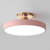 Round LED Semi Flush Mount Ceiling Light for Modern Bedrooms and Living Rooms Nordic Minimalist Fixture