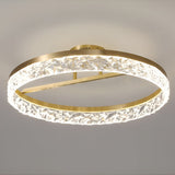 60W Modern Gold Round LED Ceiling Light Minimalist Flush Mount Lighting Fixture