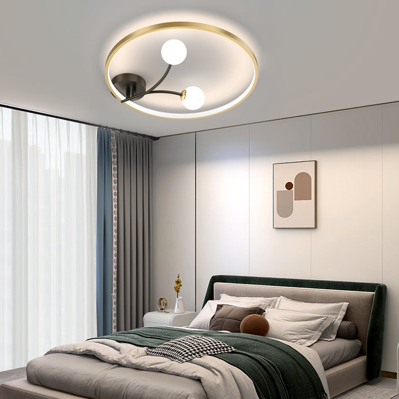 Modern LED Ceiling Light Round Acrylic Ball Flower Design with 3 Color Dimming