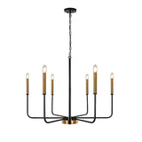 6 Light Iron Candlestick Chandelier Modern Farmhouse Pendant Light for Dining Room and Living Room