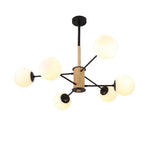 6 Light Modern Glass Ball Sputnik Chandelier Pendant Lamp for Living Room Dining Area