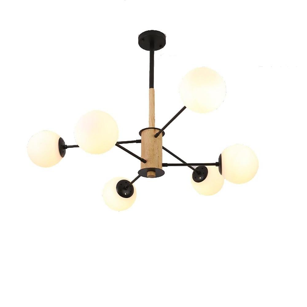 6 Light Modern Glass Ball Sputnik Chandelier Pendant Lamp for Living Room Dining Area