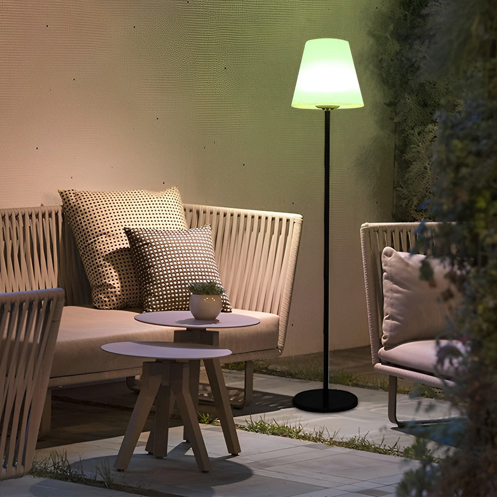 60 Inch Smart Outdoor Solar Floor Lamp with App Controlled RGB and Warm White Lighting