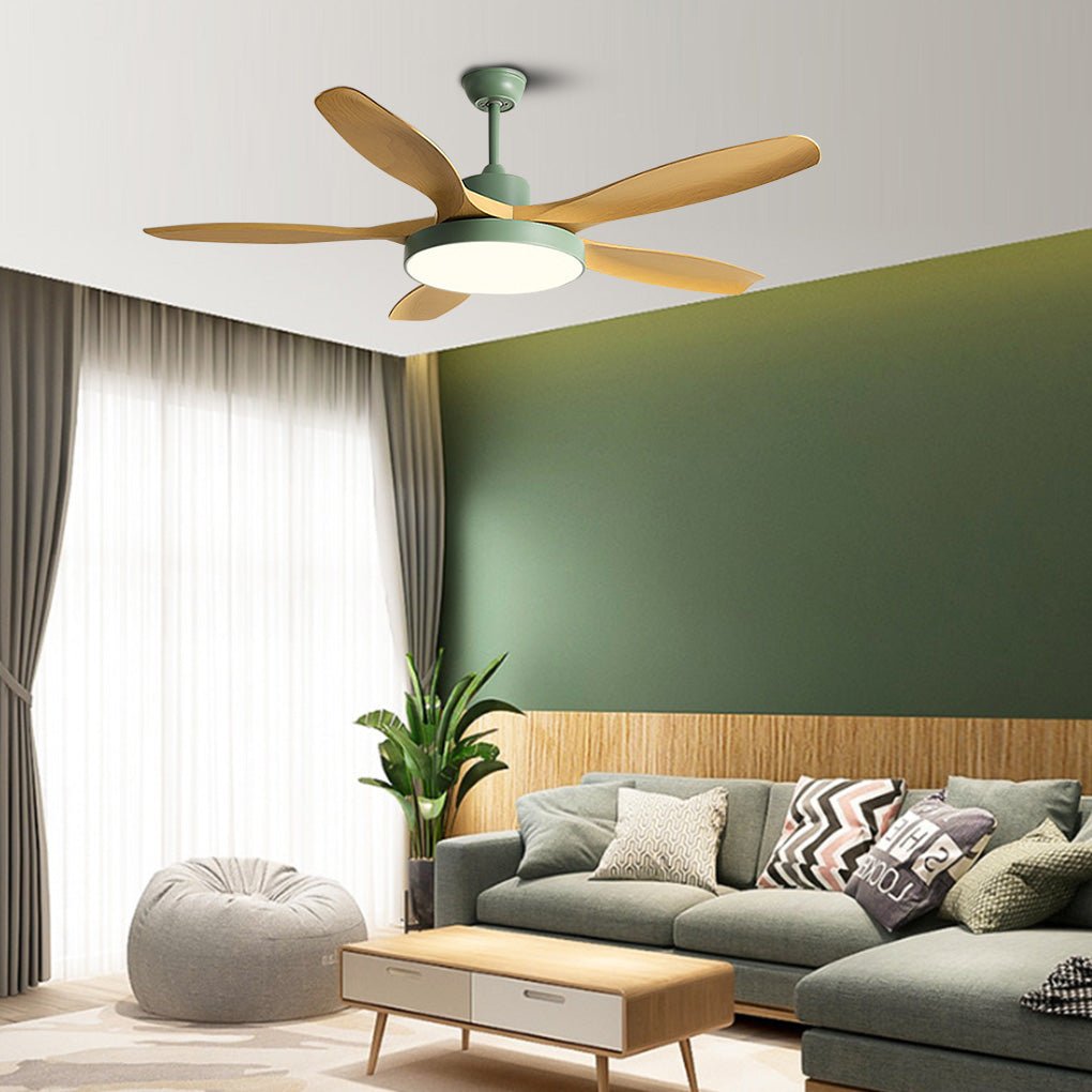 Modern 60 Inch Nordic Ceiling Fan with Dimmable LED Light and Silent Remote Control