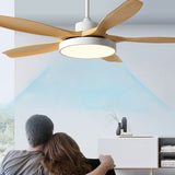 Modern 60 Inch Nordic Ceiling Fan with Dimmable LED Light and Silent Remote Control