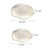 Modern Geometric Lunar White Resin LED Flush Mount Wave Ceiling Light Fixture