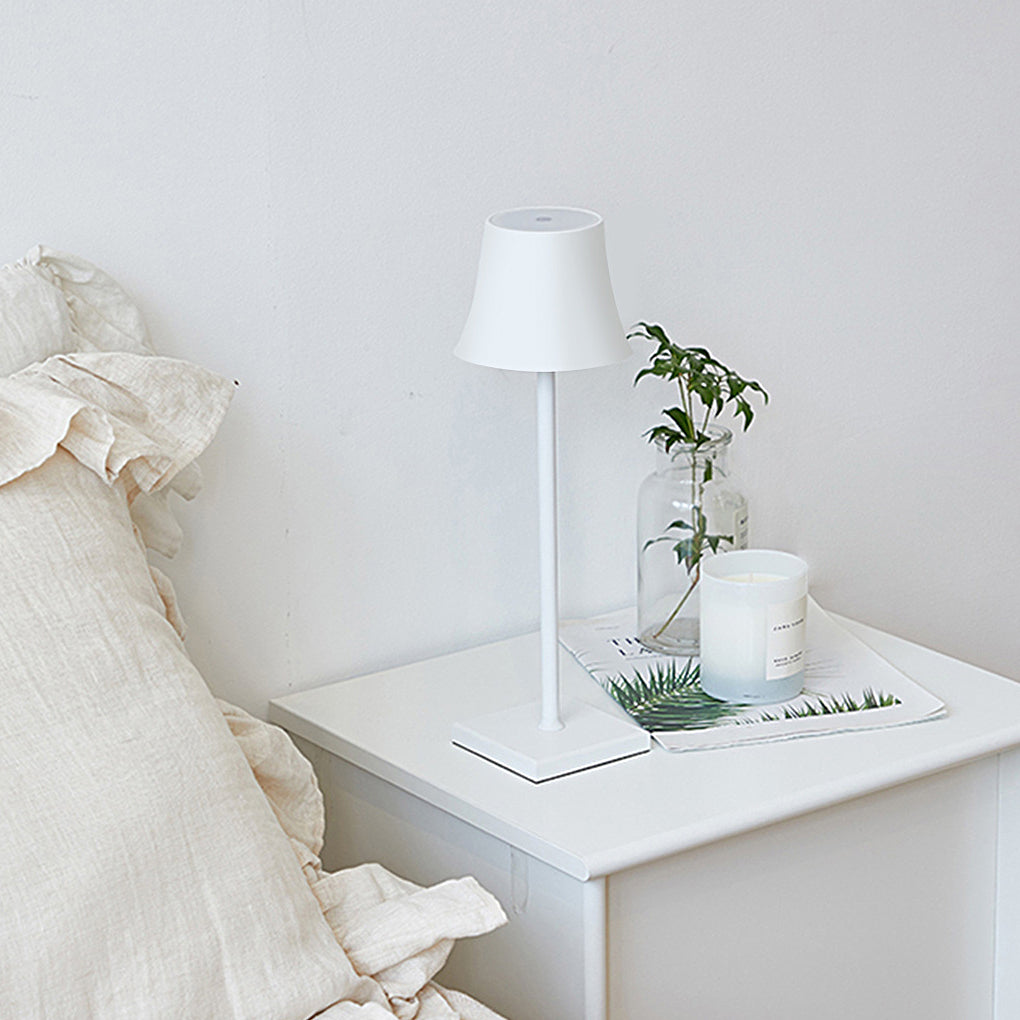 15 Inch Cordless Rechargeable LED Table Lamp Modern Metal Desk Light for Living Room and Patio