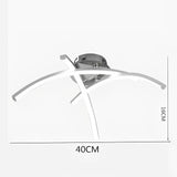Modern Geometric 3 Line LED Ceiling Light White Flush Mount Chandelier for Bedroom and Living Room
