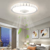 Modern 20 Inch Flush Mount Bladeless Ceiling Fan with Integrated LED Lighting and Remote Control