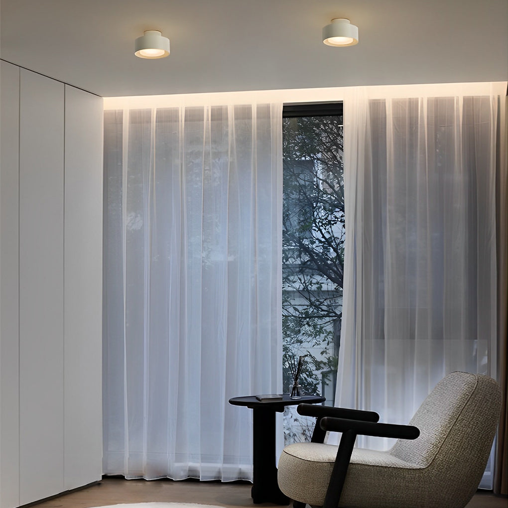 Modern Minimalist Round Aluminum LED Flush Mount Ceiling Lamp for Corridors and Entrances