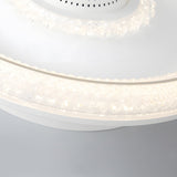 Modern Smart Bladeless Ceiling Fan with Dimmable LED Light and Air Sterilization Filter in White