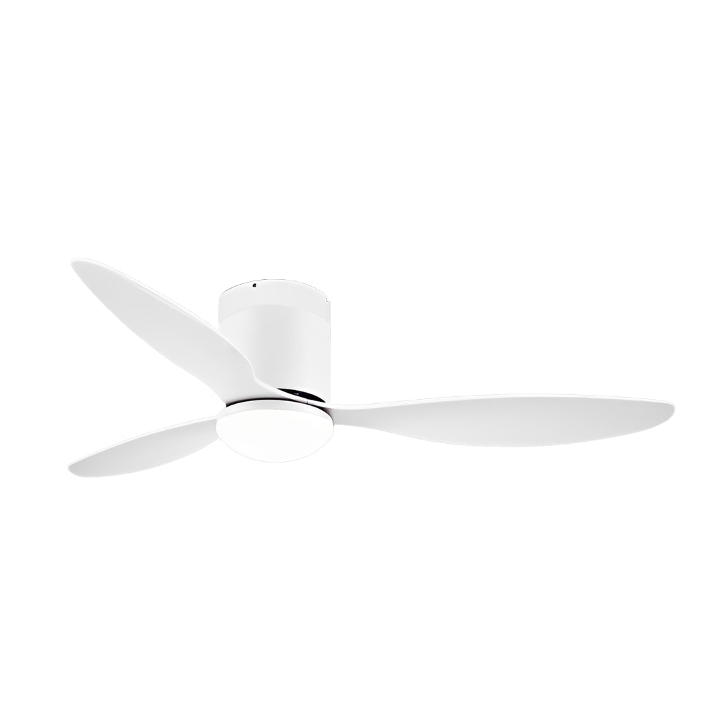 Modern 52 Inch Ceiling Fan with Dimmable LED Light and Remote 3 Blade Silent Motor Flush Mount
