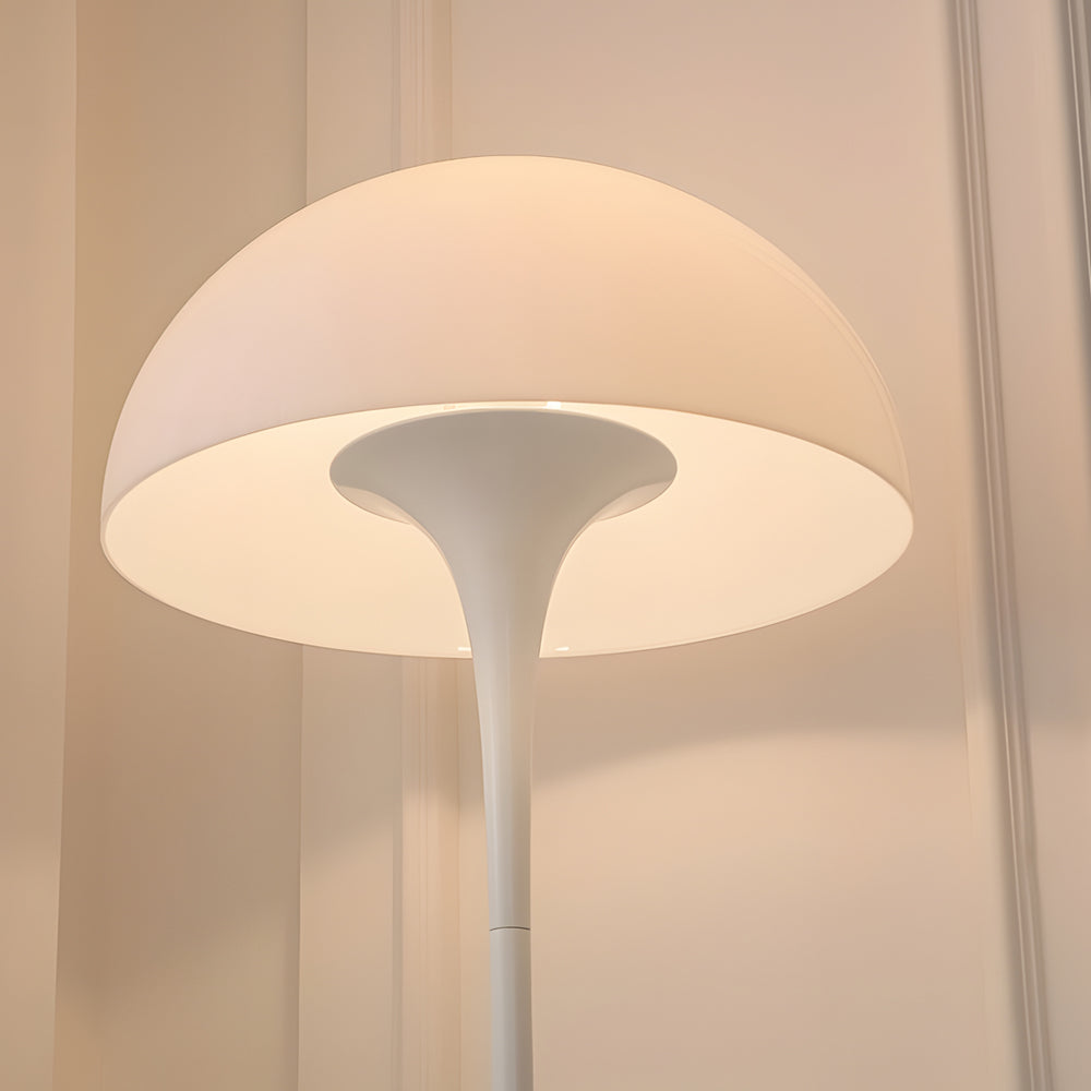 Modern White Mushroom Dome Floor Lamp with 3 Step Dimmable Color Temperature
