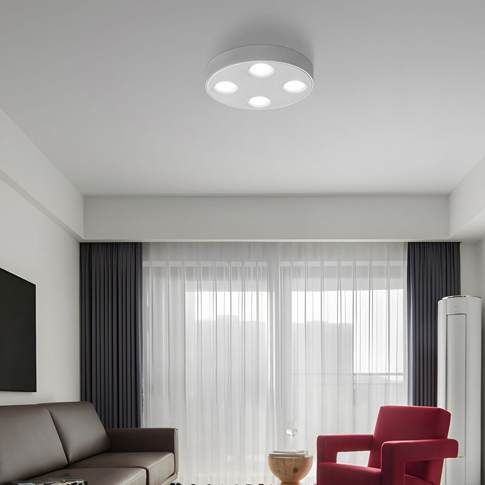 Modern 9.1 Inch Round LED Flush Mount Ceiling Light 4 Light Ultra Thin Low Profile Aluminum Fixture