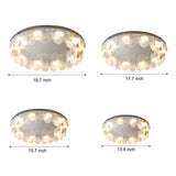 Modern Glass Seashell LED Ceiling Flush Mount Light with 3 Color Dimming for Bedroom Study Nursery