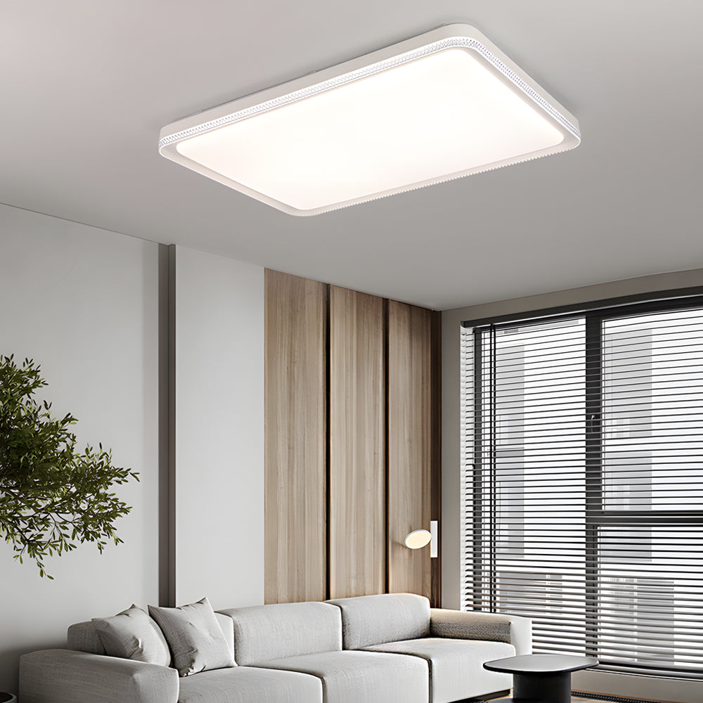 Modern White Acrylic LED Flush Mount Ceiling Light for Bedroom and Living Room