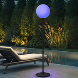 Smart LED Globe Floor Lamp with App Control 16 Color RGB Lighting and Black Metal Finish