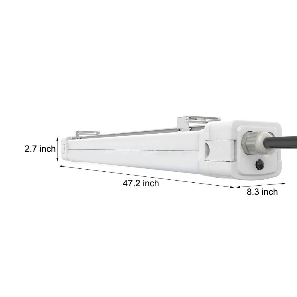47 Inch LED Linear Tri proof Vapor Tight Light IP65 Waterproof Flush Mount Ceiling Fixture for Garages
