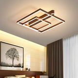 Nordic Square Double Frame LED Flush Mount Ceiling Lamp Aluminum Metal Lighting Fixture