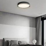Modern Dimmable Round Ribbed Glass LED Flush Mount Ceiling Light in Gold or Black