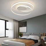 Modern Circular Iron LED Ceiling Light with Remote Stepless Dimming Flush Mount